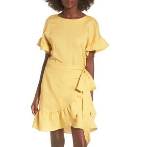 ASTR Yellow Linen “Wrap” Dress